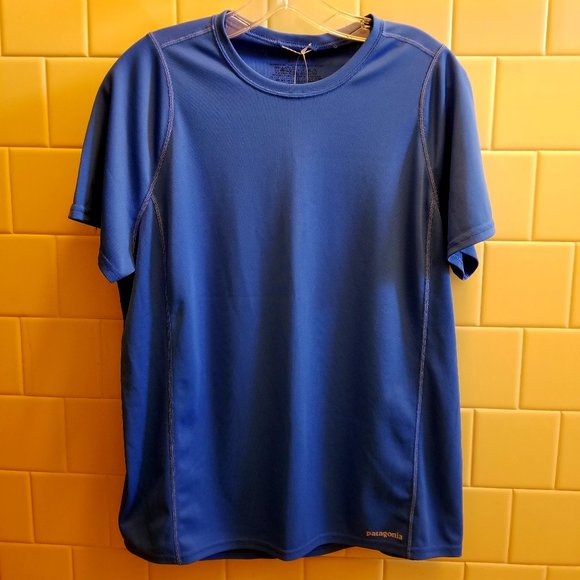 Patagonia Women’s Short Sleeve Crew Neck Fore Runner Shirt Blue - Picture 2 of 14